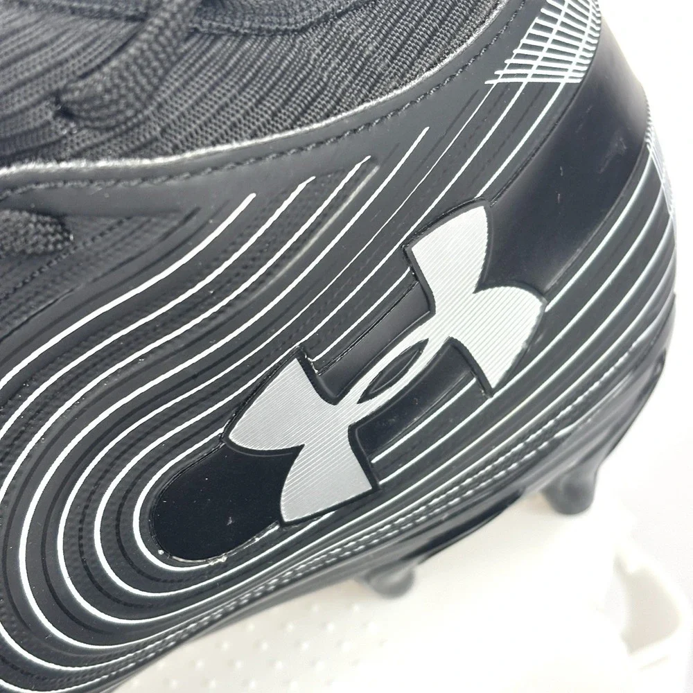 Under Armour Nitro Football Cleats Black White Men's Size 10.5 NWOB 3000181-001